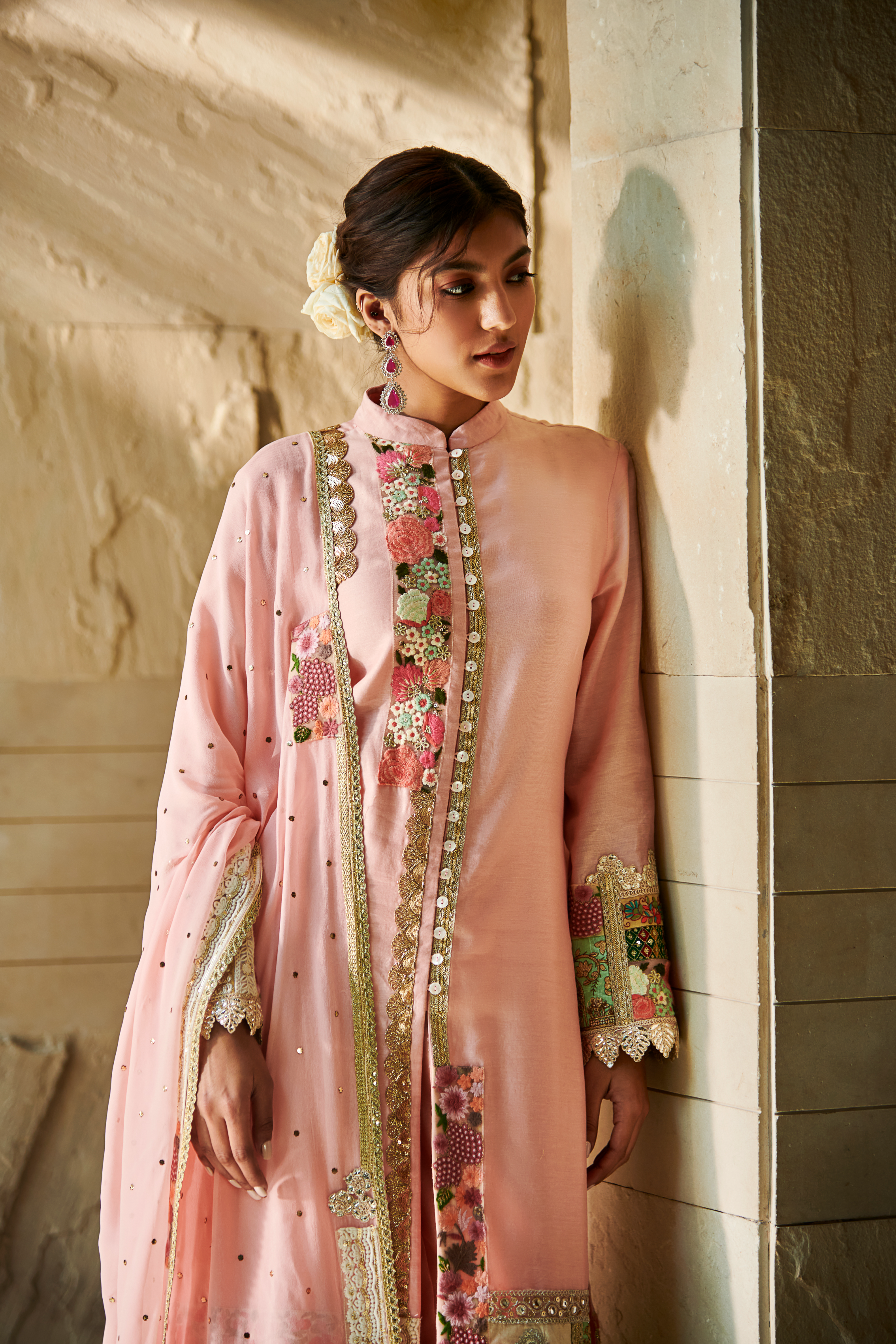 Women's luxury festive eid shamooz silk suit collection with a front open  long jacket with inner and Capri straight tro… | Silk suit, Straight  trousers, Bridal wear